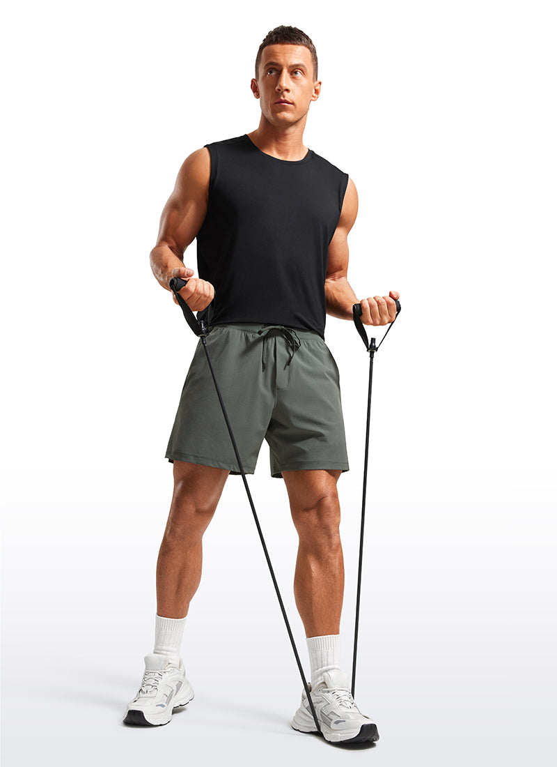 Lightweight Stretchy Athletic Workout Shorts with Zipper Pocket 5''