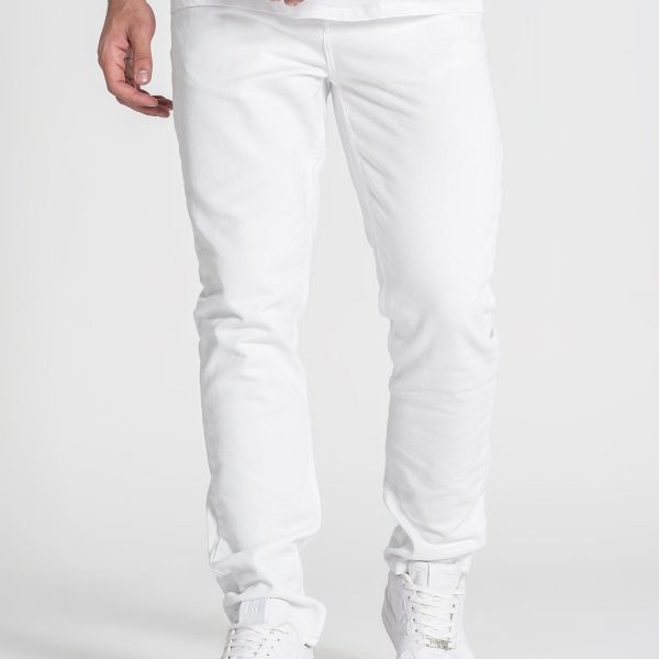 White Straight-Leg Jeans